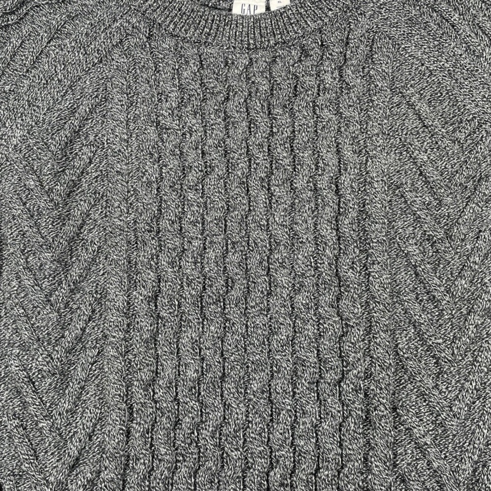 GAP Women Cable Knit Sweater Crew Neck Long Sleeve Gray XL - Picture 4 of 6